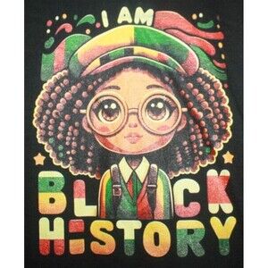 I Am Black History Girl Black History Youth Unisex T-shirt Sz S Atleisure NWT